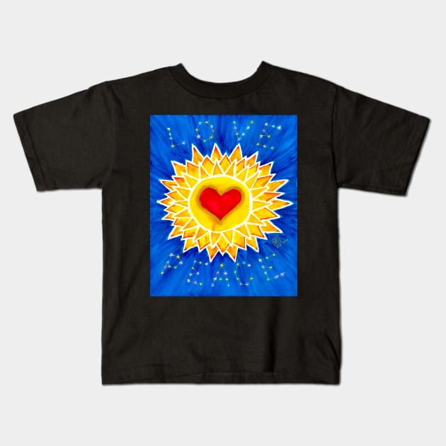 Love and peace mandala Kids T-Shirt by Pragonette